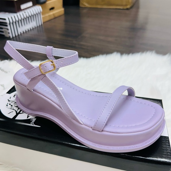 Purple platform sandal wedge - Picture 5 of 5